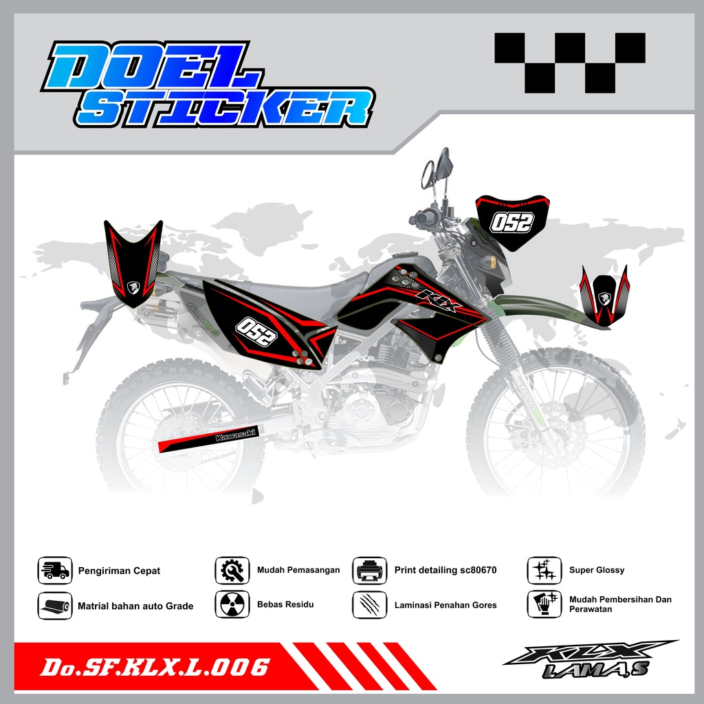 STICKER STRIPING KLX LAMA , S - STICKER STRIPING LIST VARIASI HOLOGRAM , CROME KLX LAMA EL, S DOEL 006