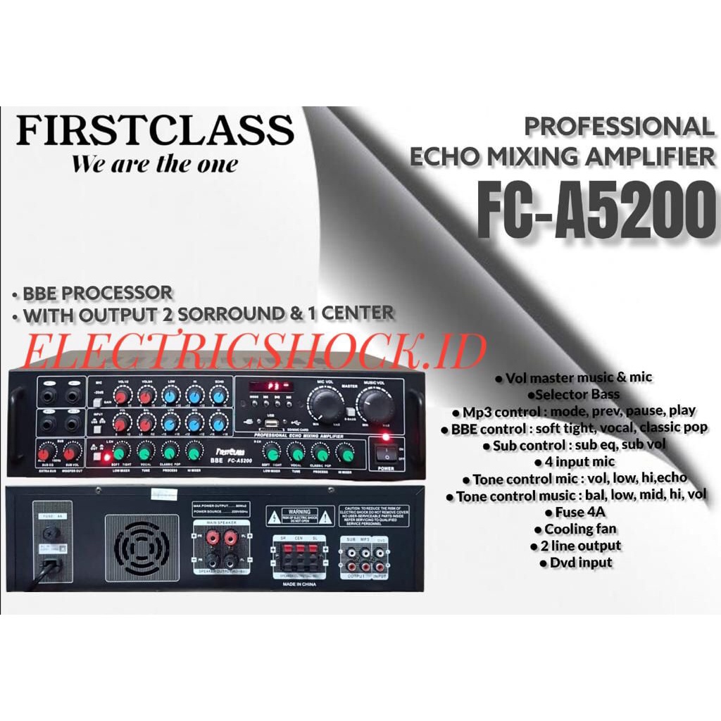 AMPLIFIER FIRSTCLASS FC A5200 / FIRST CLASS FCA5200 USB SD