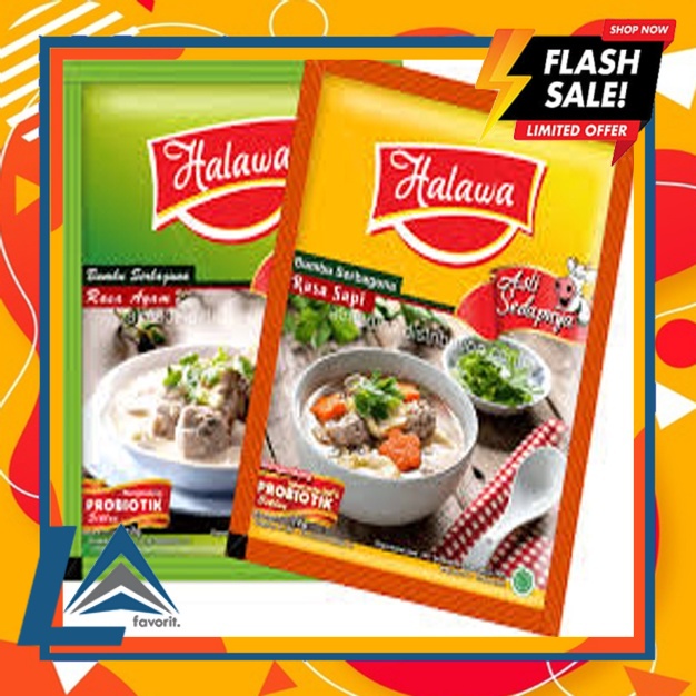 

Halawa Penyedap Rasa Ayam Bumbu Organik Tanpa MSG isi 12sachet - Bumbu Kaldu Rasa Ayam / Bumbu Penyedap Rasa SapI (LA FAVORITE).
