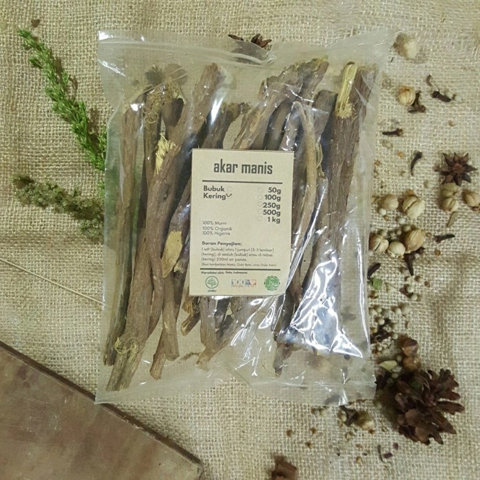 

AKAR MANIS KERING 1 Kg - KAYU LEGI - Liquorice Licorice - MURNI