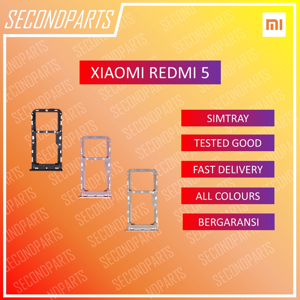 SIM TRAY SLOT SIM LOCK TEMPAT KARTU XIAOMI REDMI 5 BIASA ORIGINAL COPOTAN