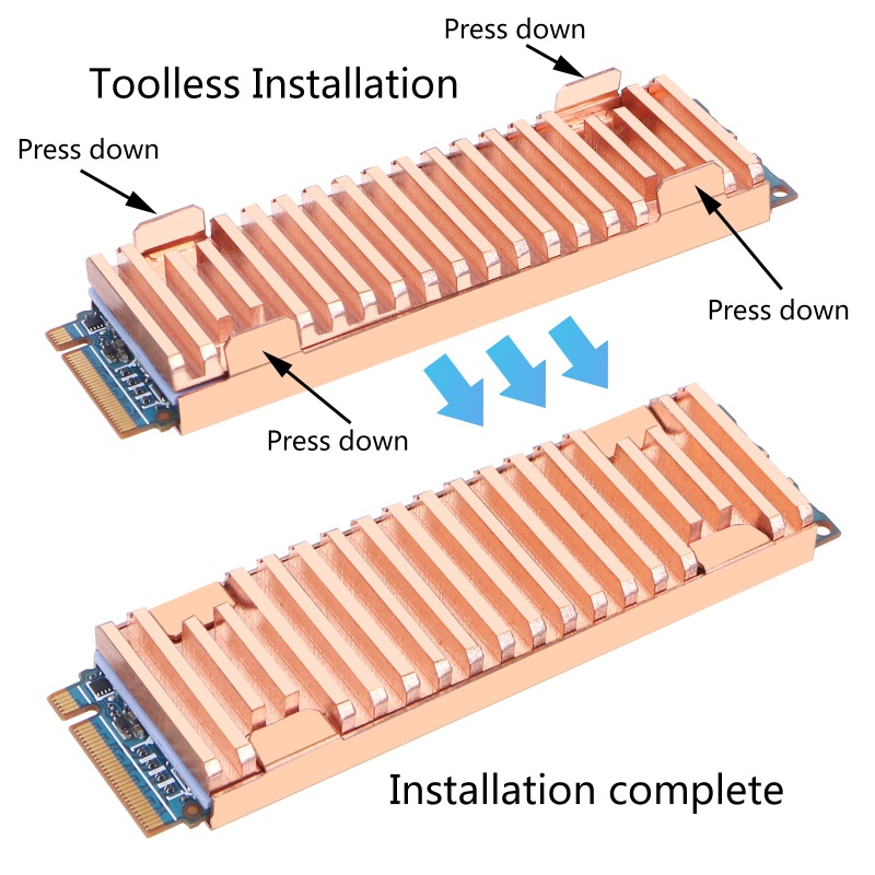 Bt Pendingin Tembaga Murni Heat Sink Untuk Heatsink M.2 NGFF PCI-E NVME M2 SSD Untuk