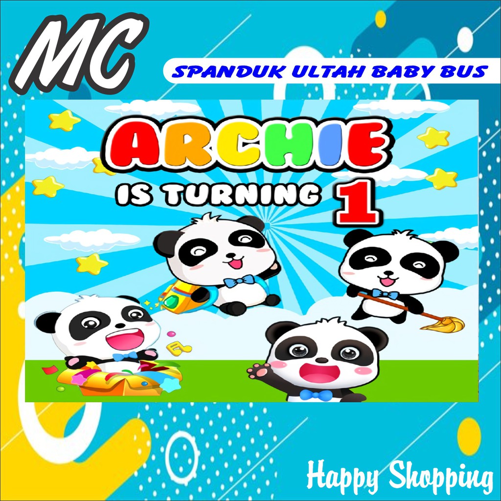 SPANDUK ULANG TAHUN BABY BUS