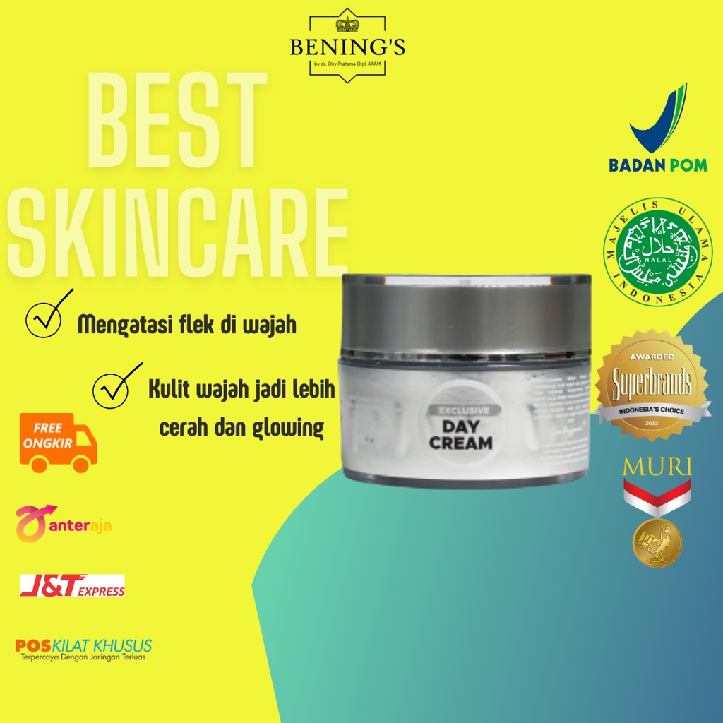 Day Cream Exclusive Bening's Skincare By Dr. Oky Pratama | Skincare Flek hitam & mencerahkan | Benin