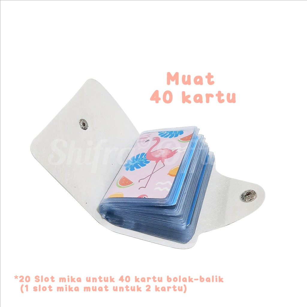 Shifra Card Holder Mika 20 Lembar untuk 40 Slot Kartu Dompet Kartu Wanita Motif Unik