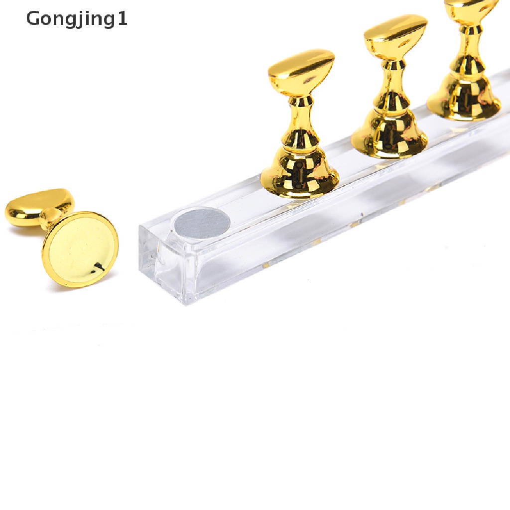 Gongjing1 1 Set Stand Display Kuku Palsu Bahan Akrilik Kristal