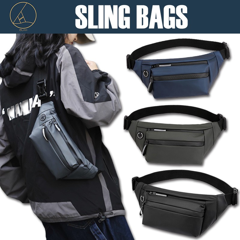 Tas Selempang Waterproof Waistbag Slingbag Sling Waist Bag Slempang Pinggang Pria Wanita Cowok Cewek