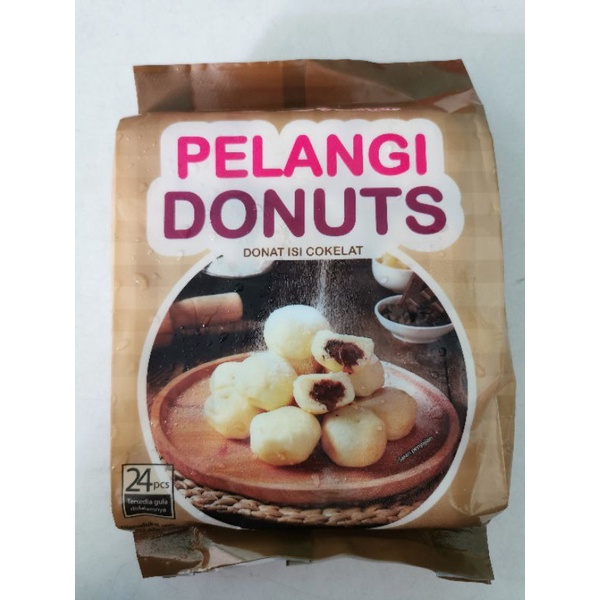

Donat pelangi goreng isi cokelat