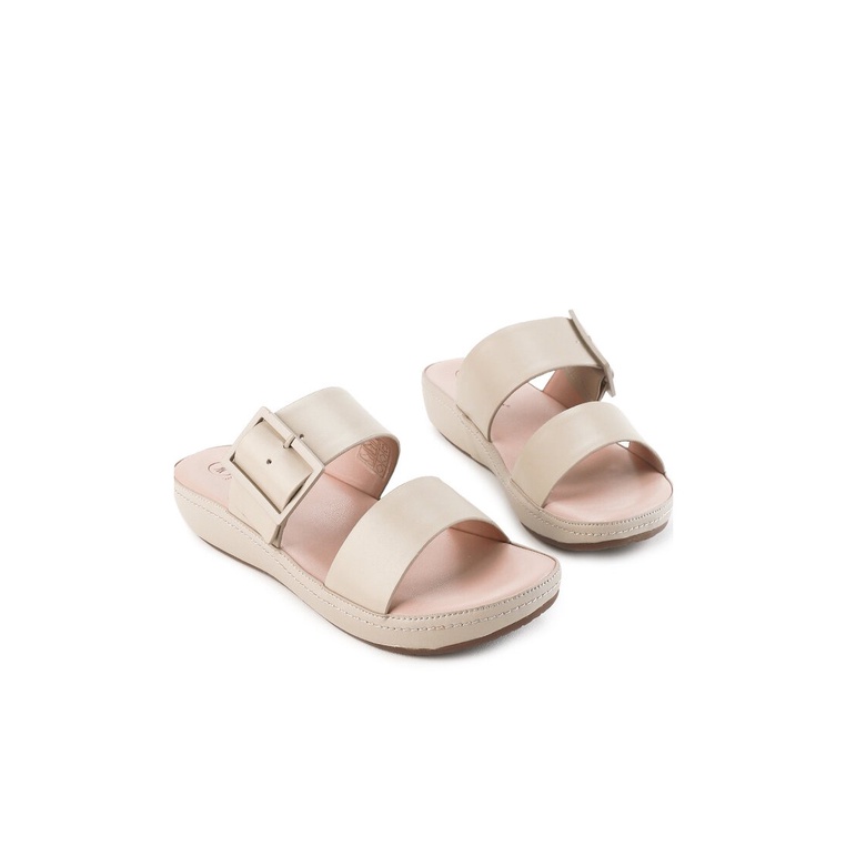 SANDAL SLIDE HUSH PUPPIES WANITA ORIGINAL CASUAL WEDGES KULIT HW40