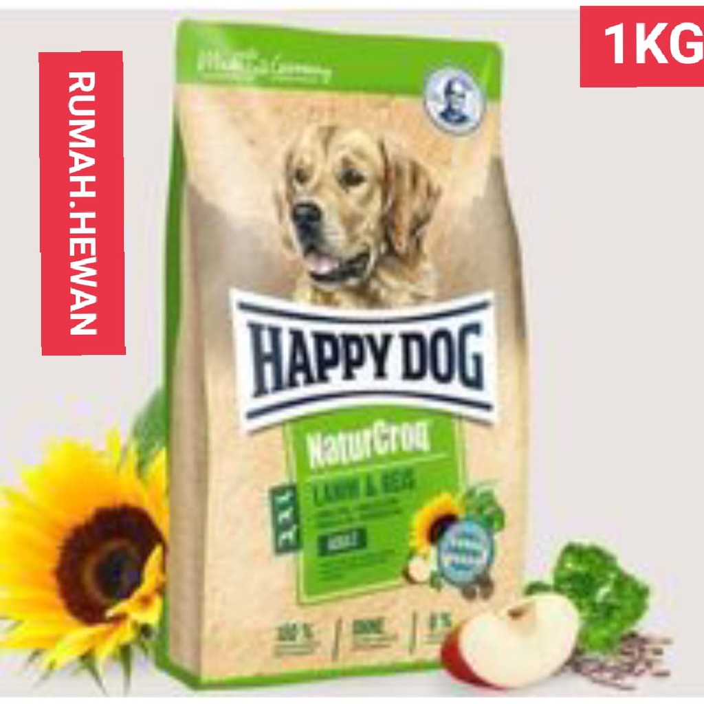 Happy Dog Naturcroq 1Kg Adult Lamb &amp; Rice - Makanan Anjing happy dog 1 kg