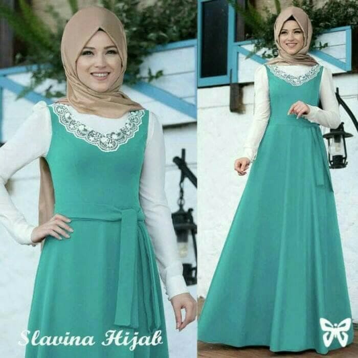 Original Gamis / Baju Wanita Muslim Slavina Syari Murah