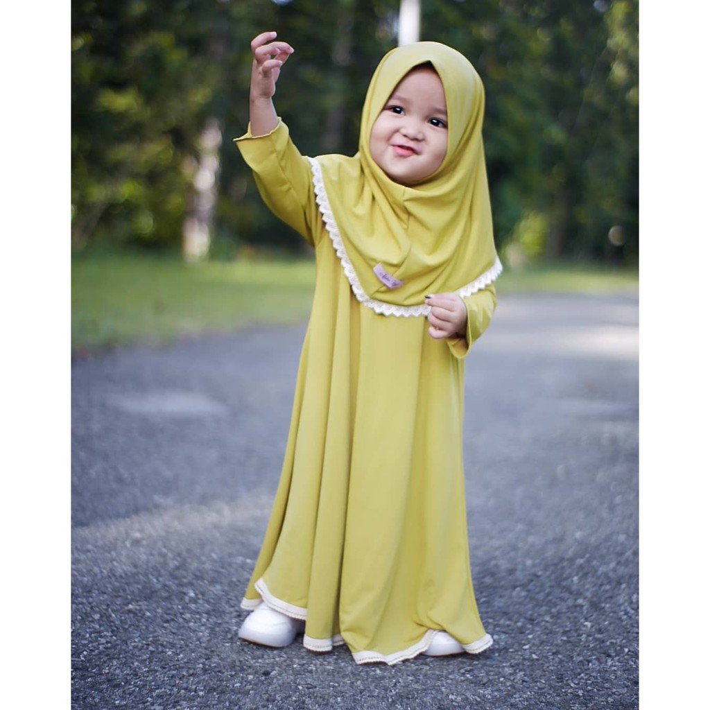 Gamis anak bayi alula set Kids Gamis Anak 1 2 3 4 Tahun by giter's clothing