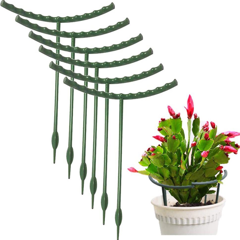 1Pc Home Balcony Potted Plants Support Cage Flower Border Stand / Plastic Semi-Circle Garden Orchard Bonsai Tool