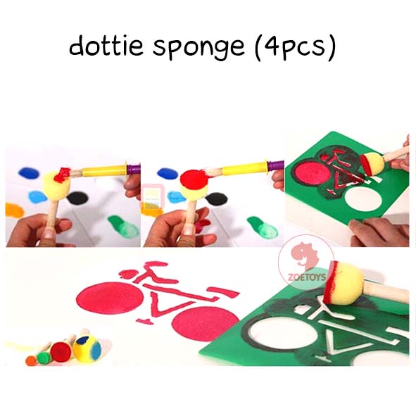 Zoetoys Sponge Painting Mix Roller dottie Character Stick | Mainan Anak Edukasi | Art Crafts Tools | Cari Bingkisan Hampers