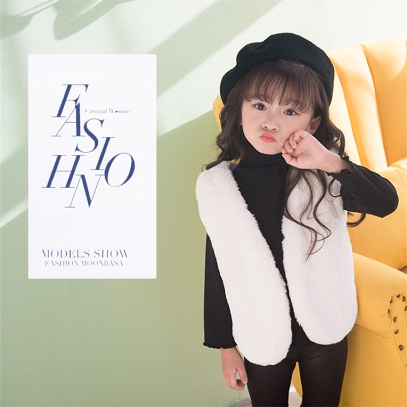 Fur vest winter kids rompi bulu anak musim dingin import hangat cewek cowok teen remaja korea