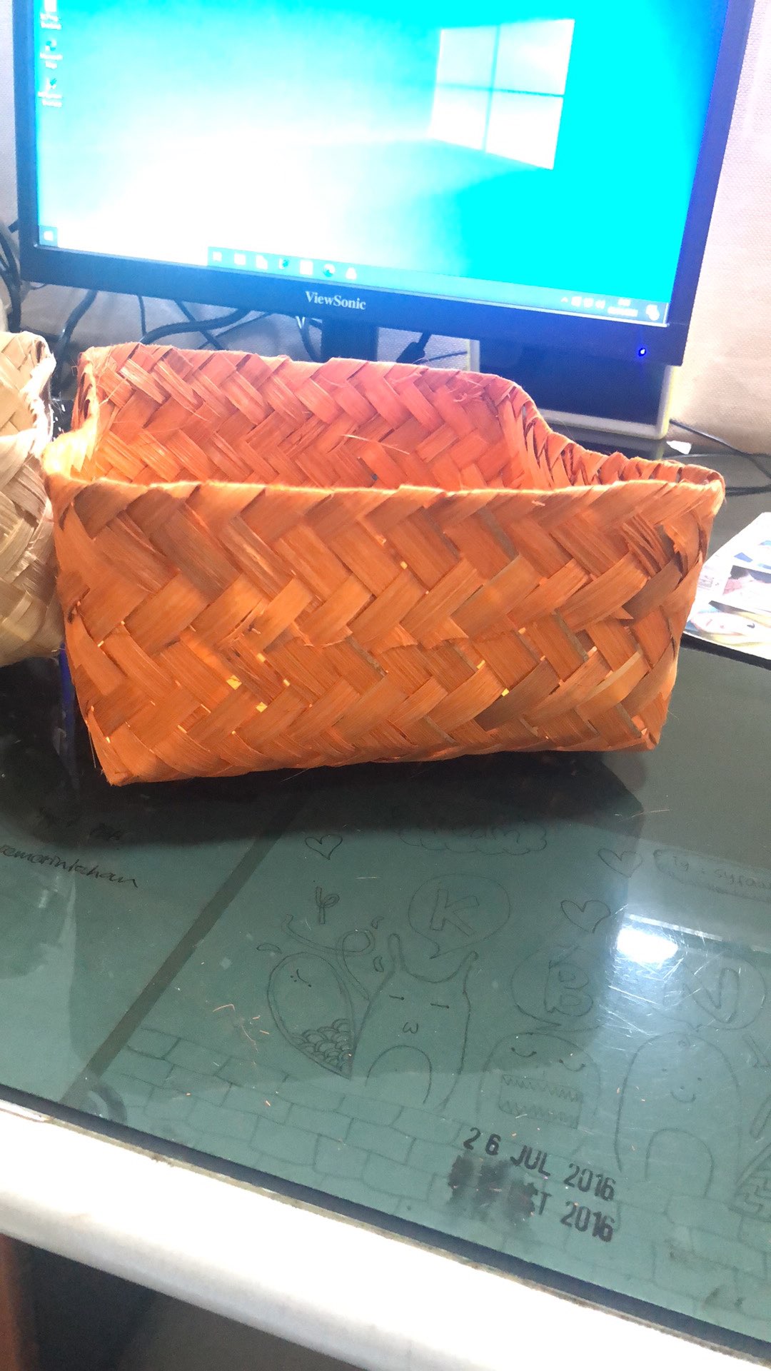 Besek Bambu Warna 18x18