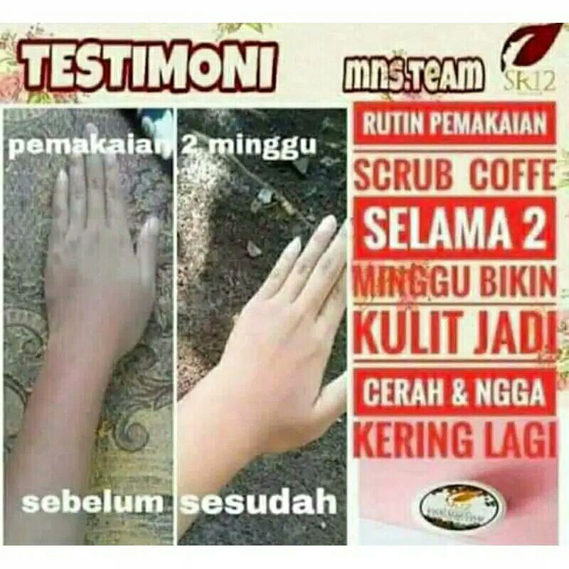 LULUR KOPI SR12/LULUR PERONTOK DAKI/BASMI DAKI/LULUR PENCERAH/LULUR SR12