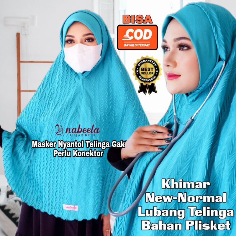 JILBAB HIJAB KHIMAR BERGO KERUDUNG KRUDUNG DENGAN LUBANG TELINGA BOLONG MASKER EARPHONE STETOSKOP NA