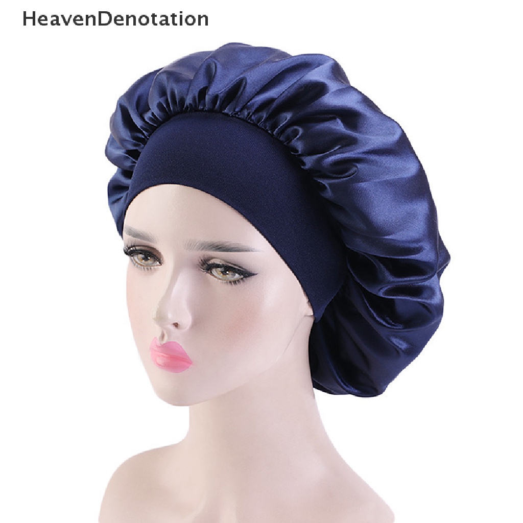 [HeavenDenotation] Fashion Big Size Satin Silk Bonnet Sleep Night Cap Head Cover Bonnet Hat