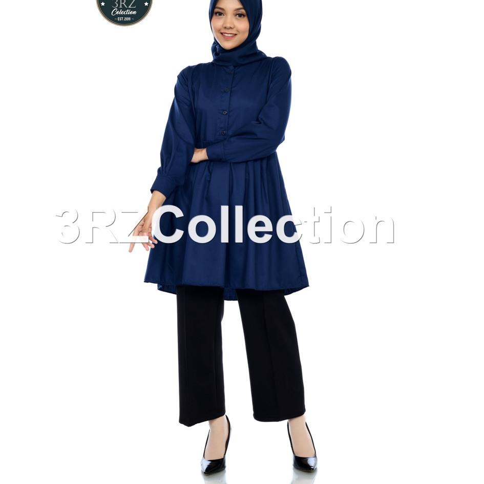 {BDR.19Au22a} Tunik Putih Wanita Baju Tunik Putih Lis Hitam Pns Seragam Putih Pns Wanita Baju Putih 