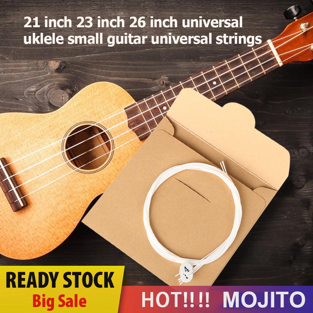 4pcs / Set Senar Ukulele Pengganti Ukuran 21 23 26 Inch Warna Putih