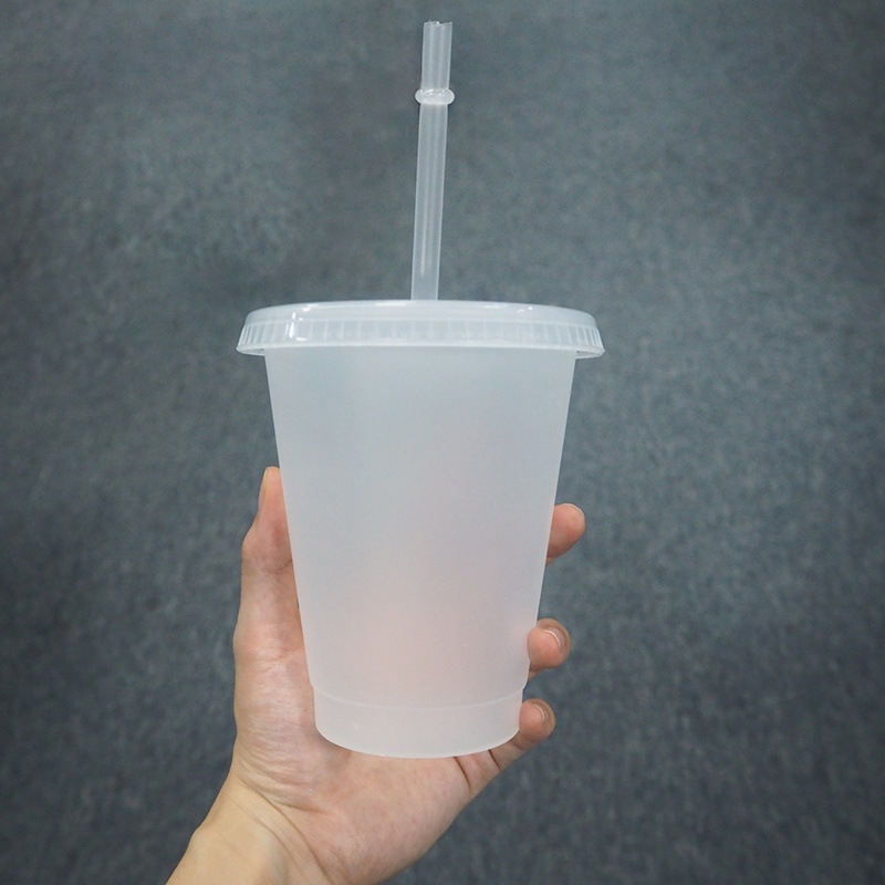 Color Changing Confetti Reusable Plastic Tumbler with Lid and Straw Cold Cup, 24 fl oz, Set of 1 or 5 OW