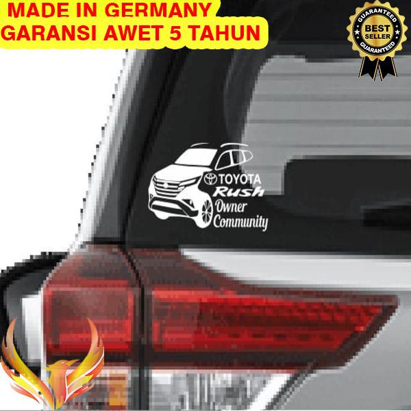 TERMURAH Stiker New Toyota Rush Club Owner Community Mobil Kaca Belakan Sticker Phoenix Star