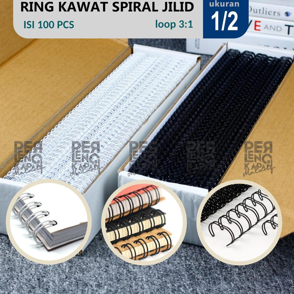 

Ring Kawat Spiral Jilid 1/2 F4 atau A4 Spiral Wire 3:1 38 atau 35 Lobang (KODE 9)