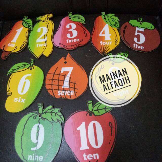 Pajangan Edukatif APE TK PAUD Buah Angka Kayu