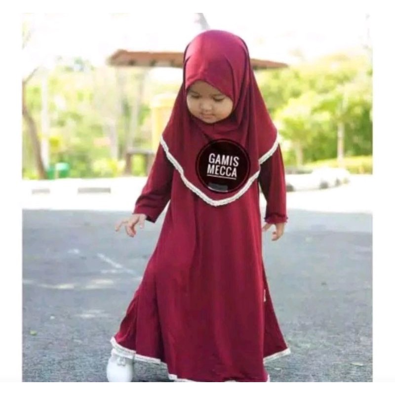 gamis anak MECCA bahan jersey usia 6bln-2thn