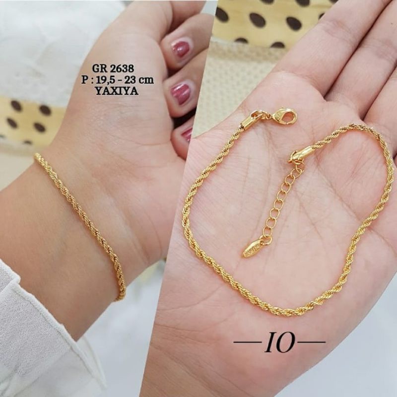 (Anti karat) gelang tangan pria wanita simpel replika emas