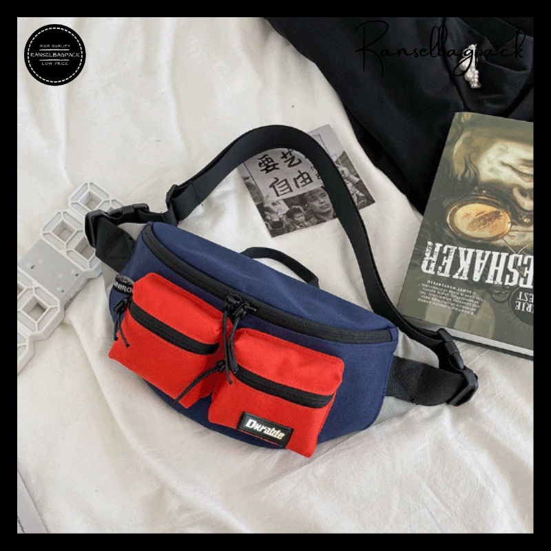 Tas Waistbag Pria - Selempang Bahu Gaya Model Kekinian Fashion Korea Terbaru Stylish Termurah Bagus Terbaru Kualitas Import Lokal Original Simple Casual Premium Classic Mini Traveling  Elegan  Unisex Laki-laki Cowok