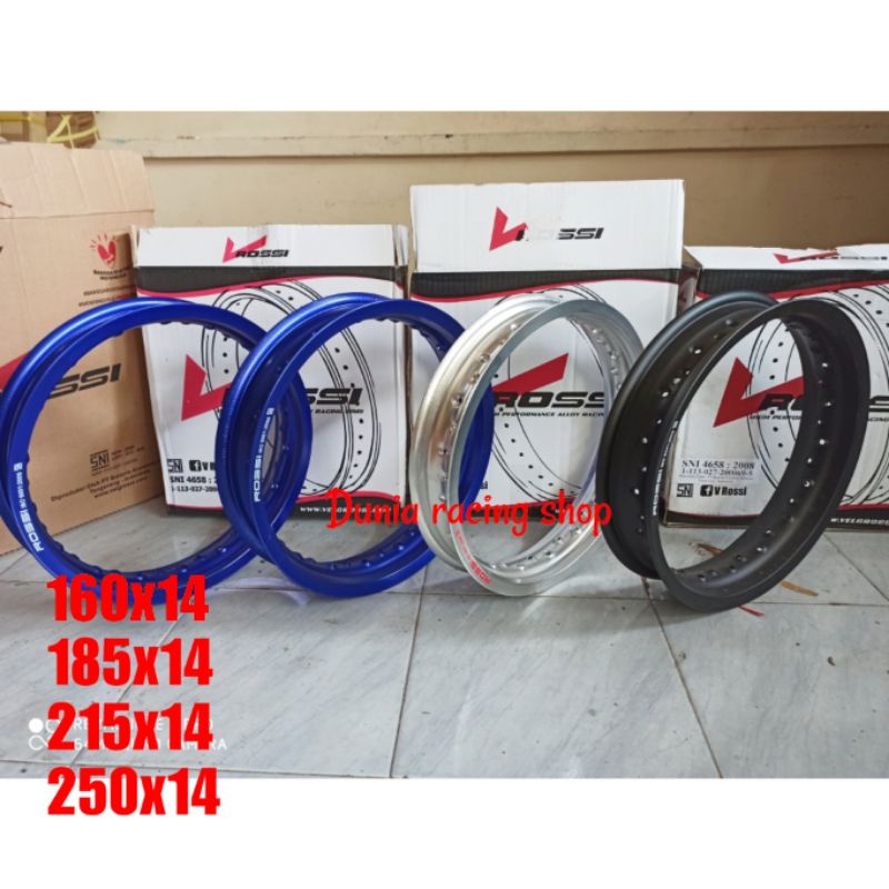 Velg Rossi 140 14 160 14 185 14 215 14  250 14 Velg ring 14 Gold Biru Hitam Silver Harga satuan