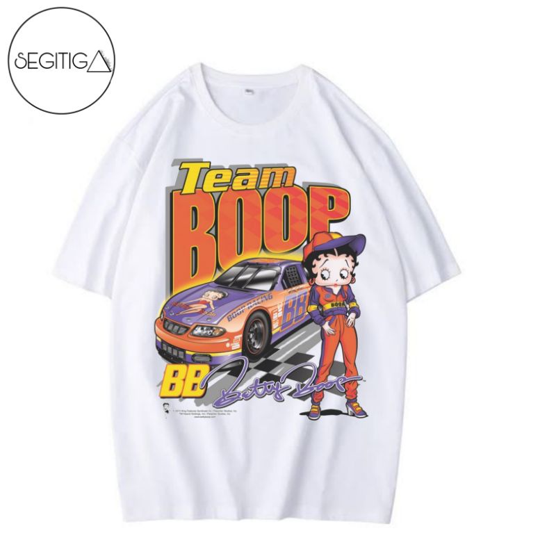 KAOS VINTAGE TEAM BOOP | RAP TEE BETTY BOOP VINTAGE NASCAR | T-SHIRT OVERSIZED TEAM BOOP | BETTY BOO