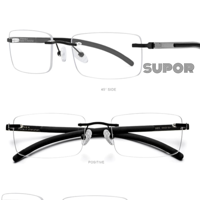 Kacamata Minus Pria - Frame Kacamata Frameless Fl3 Kaca Mata Minus Plus Pria Wanita Rimless