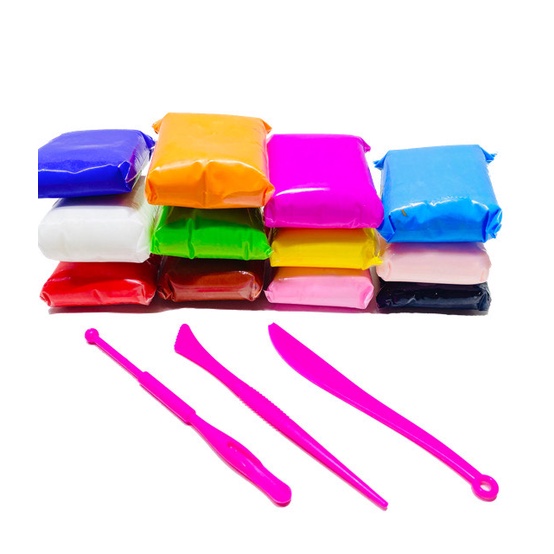 Clay Polymer Mainan Anak (12 pcs) Edukasi SLIME Clay Dough Colour Play