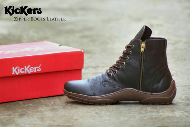 SEPATU BOOTS FORMAL KEREN PRIA COWOK KULIT ASLI RESLETING ZIPPER KERJA KANTOR DINAS RESMI BIKERS