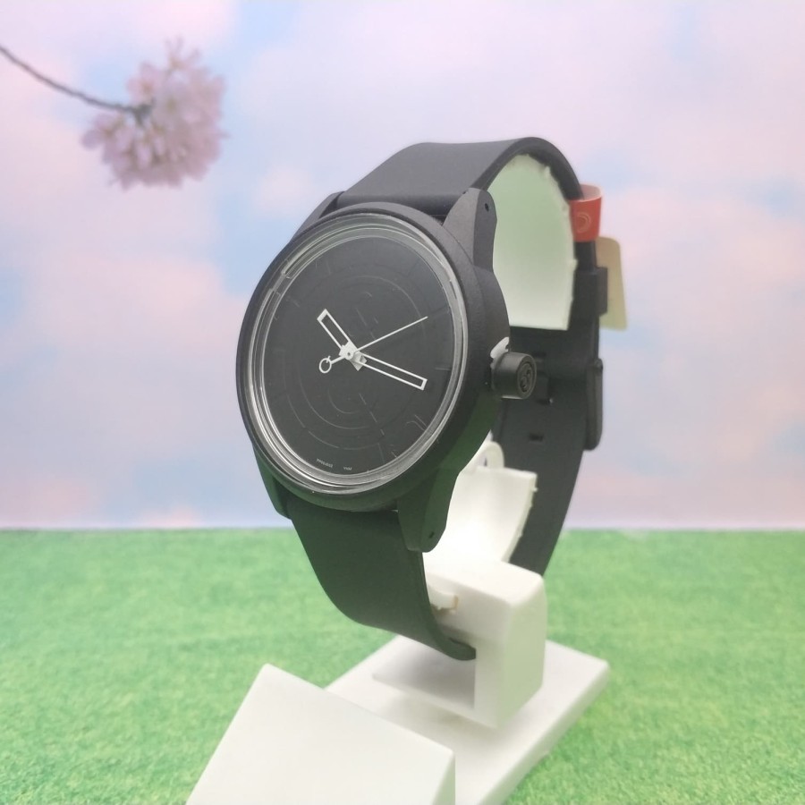 Q&Q QnQ QQ Smile Solar Full Black Hitam RP00J002Y Original