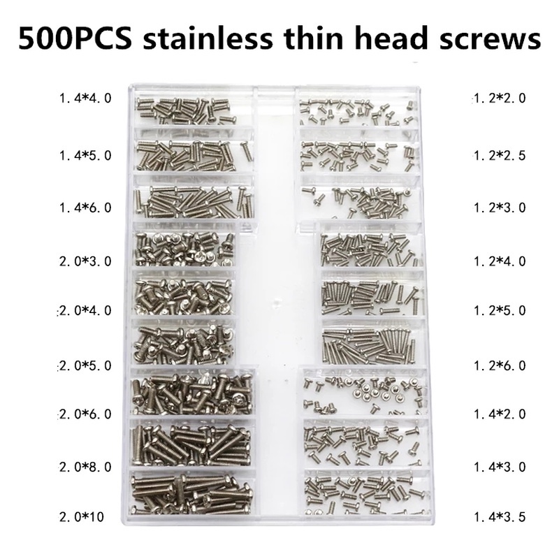 [500Pcs 18 Types Mini Screw] [DIY Kit Laptop Computer Assemble Repair Screw Fastener Set]