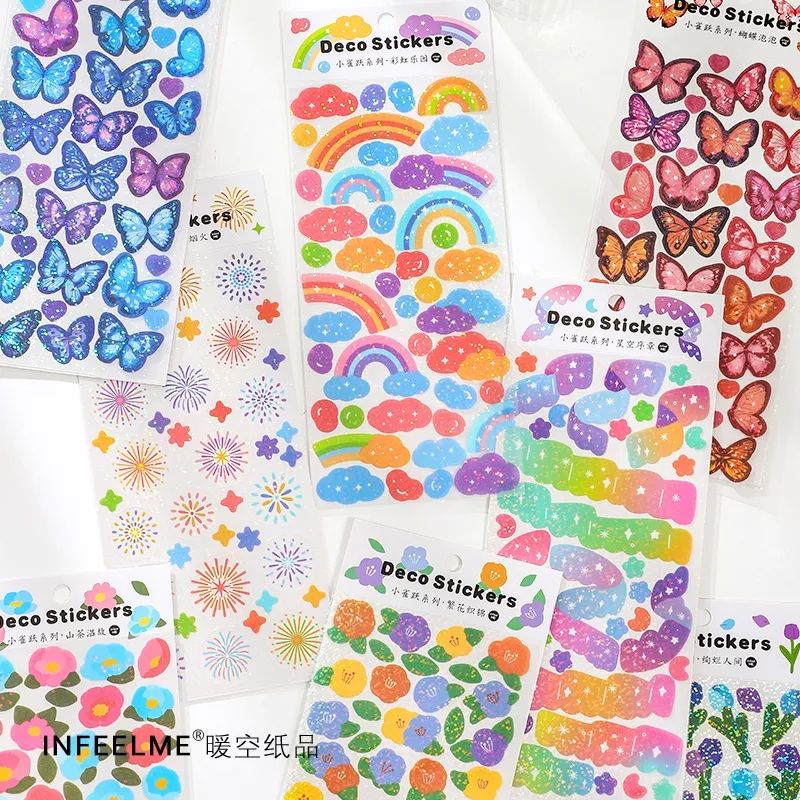 

1 Lembar Big Sticker Hologram Ukuran 10x21cm Dekorasi Photocard KPop Journal Scrapbook