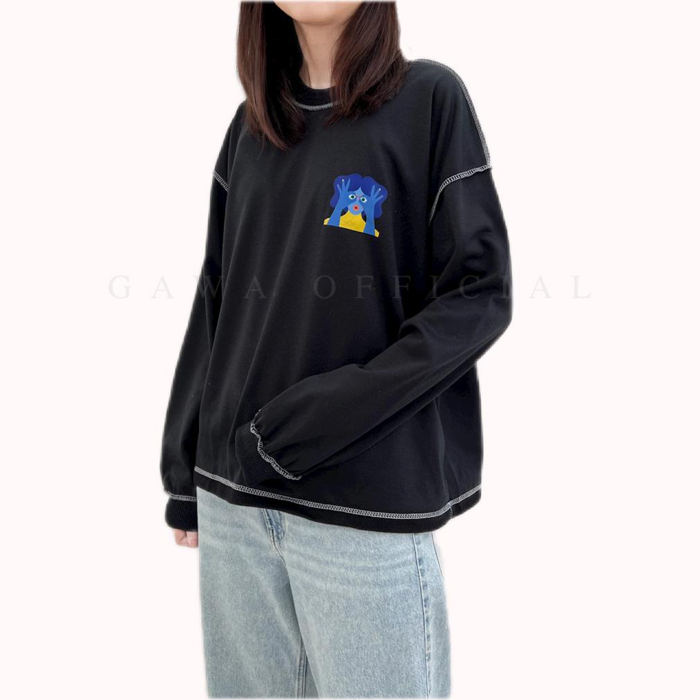 LADY BLUE SWEATER CREWNECK WANITA GAWAOFFICIAL