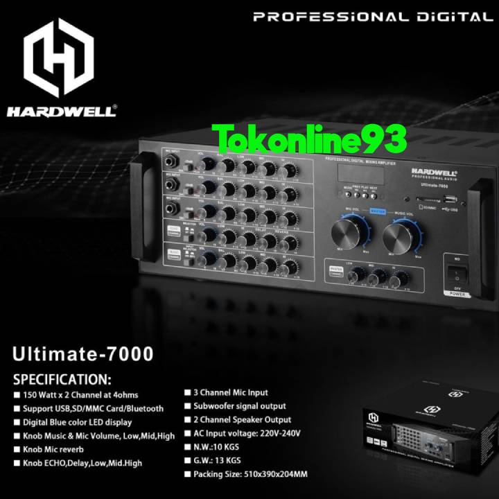 Power Amplifier Hardwell Ultimate 7000 Ultimate7000 Ultimate-7000 Digital Mixing