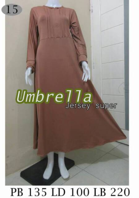 Gamis jersey super / gamis polos umbrella / jersey wanita terbaru / bahan tebal