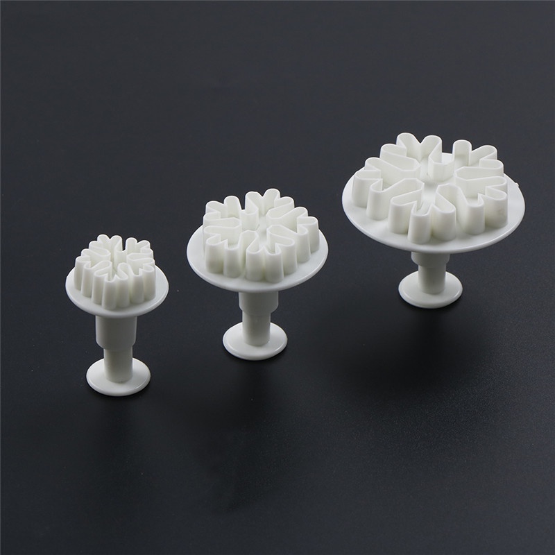 (Theredsunrisesiwy.Id) 3pcs / Set Cetakan Fondant Bentuk Snowflake Untuk Dekorasi Kue