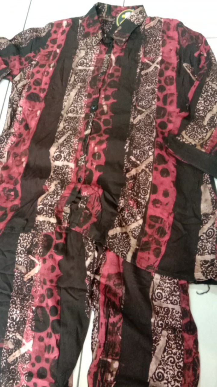 Setelan Rayon Super Abstrak Oneset Murah Set Piyama Setelan Cplp Setelan Cp