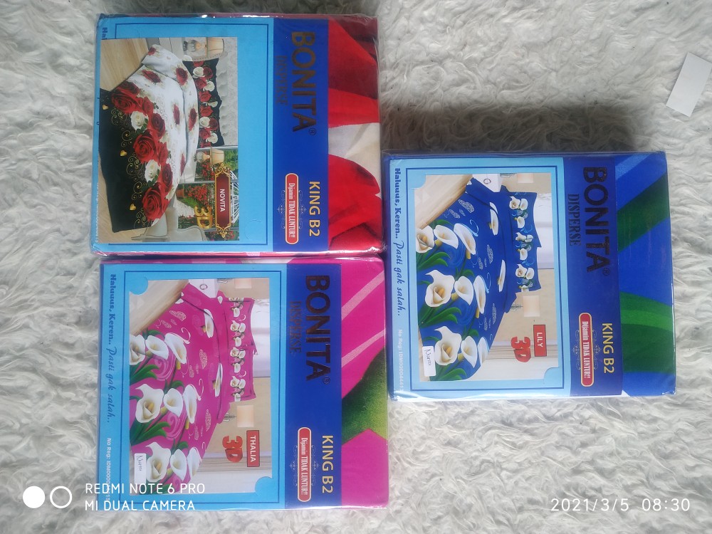 Sprei Bonita  Red Rose ,emilia, Rainbow Novita Elvina Uk 180x200dan 160x200