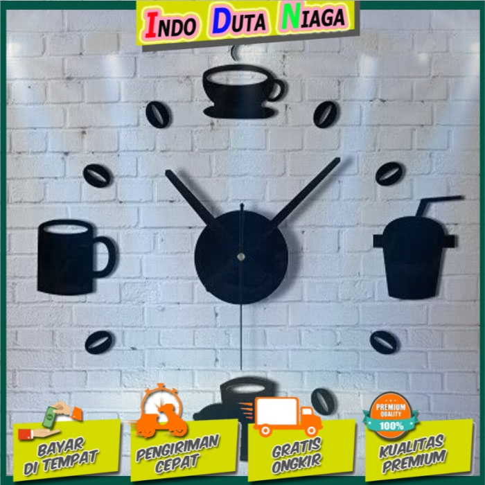 Taffware Jam Dinding DIY Giant Wall Clock Model Kopi Cafe - DIY-07