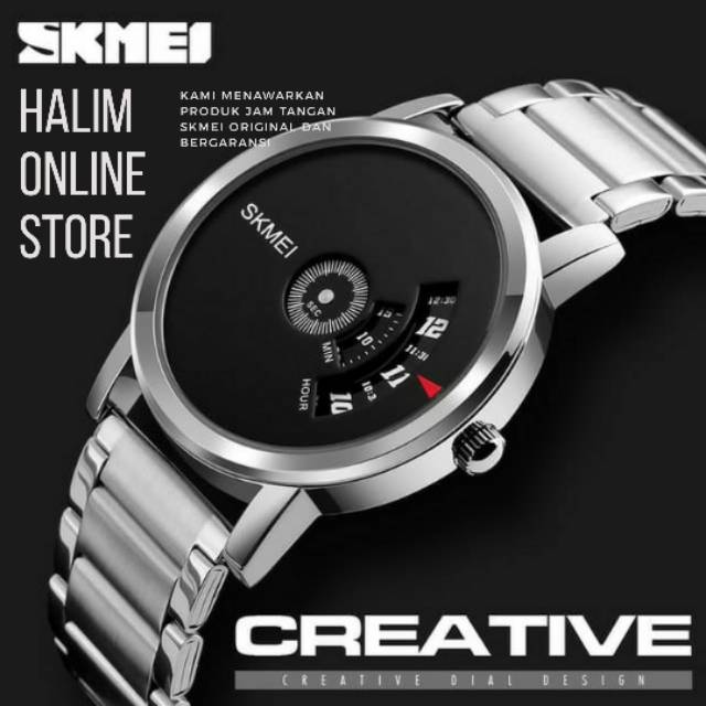 JAM TANGAN PRIA SKMEI 1260 ORIGINAL ANTI AIR SILVER BLACK, JAM TANGAN SKMEI BERGARANSI.
