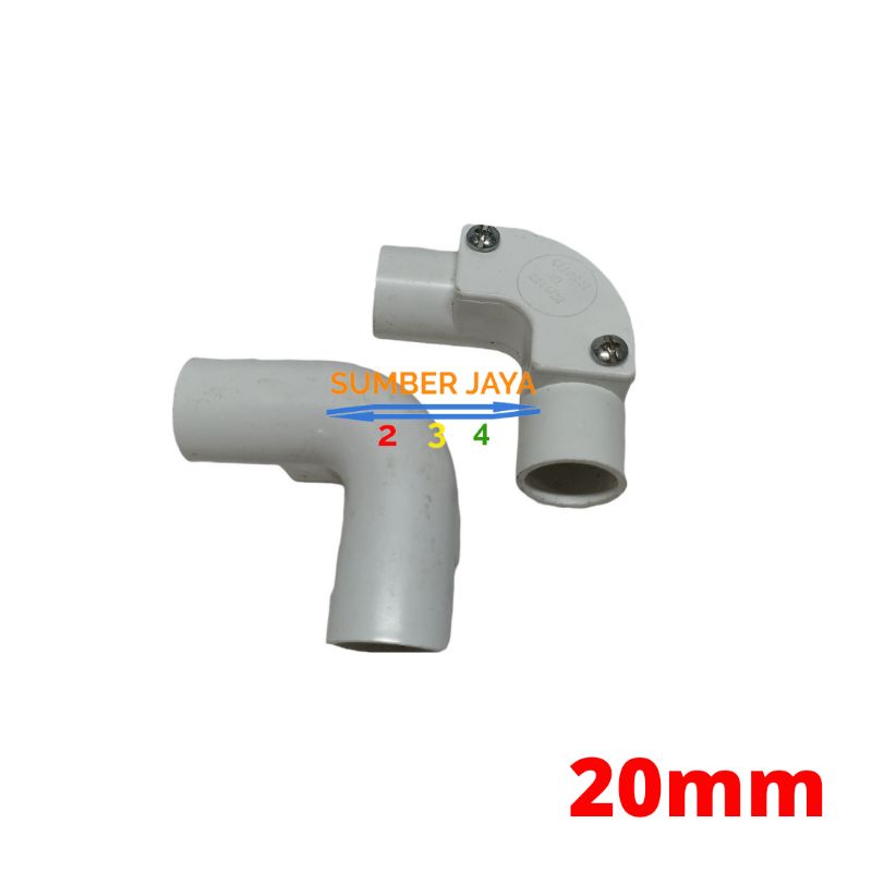 Elbow 20 mm Putih / keni / knee / Lbow / kenie/ Siku pipa listriik TERMURAH