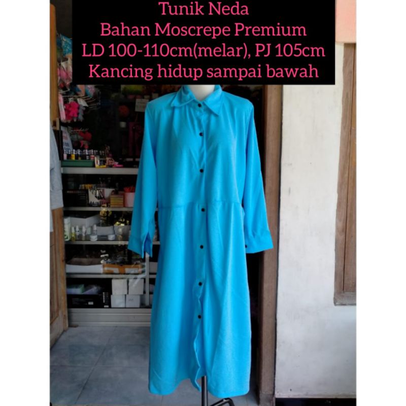 Tunik Neda kancing full / Atasan Murah / Tunik Murah